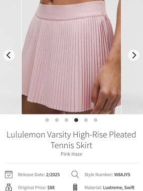 lululemon athletica Pleated High-Rise Tennis Skirt - Pink Haze
